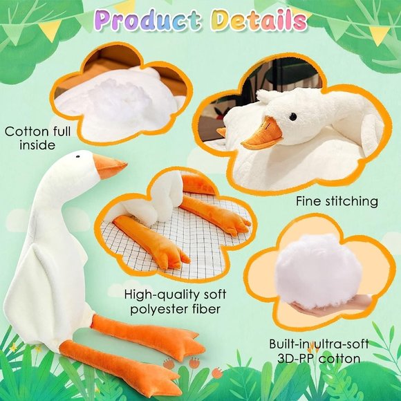 Kids 20 inches White Cute Duck Plush Toy - Picture 1 of 7